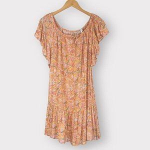 RACHEL ZOE Floral Print Off The Shoulder Drop Waist Dress Size Medium